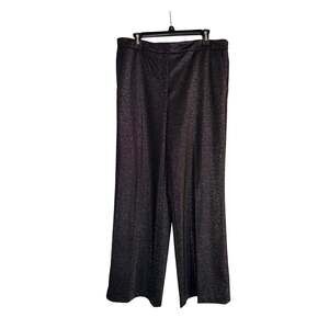 Rachel Zoe Womens 14 Black Silver Metallic Wide Leg Pants Sparkle Dressy